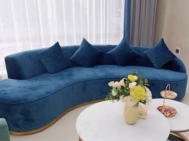 ROMELIA Modern Curved Velvet Sofa