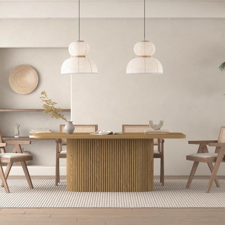 KILLIAN Modern Fluted Solid Wood Dining Table
