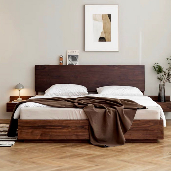 HANE Rustic Solid Wood Storage Bedframe