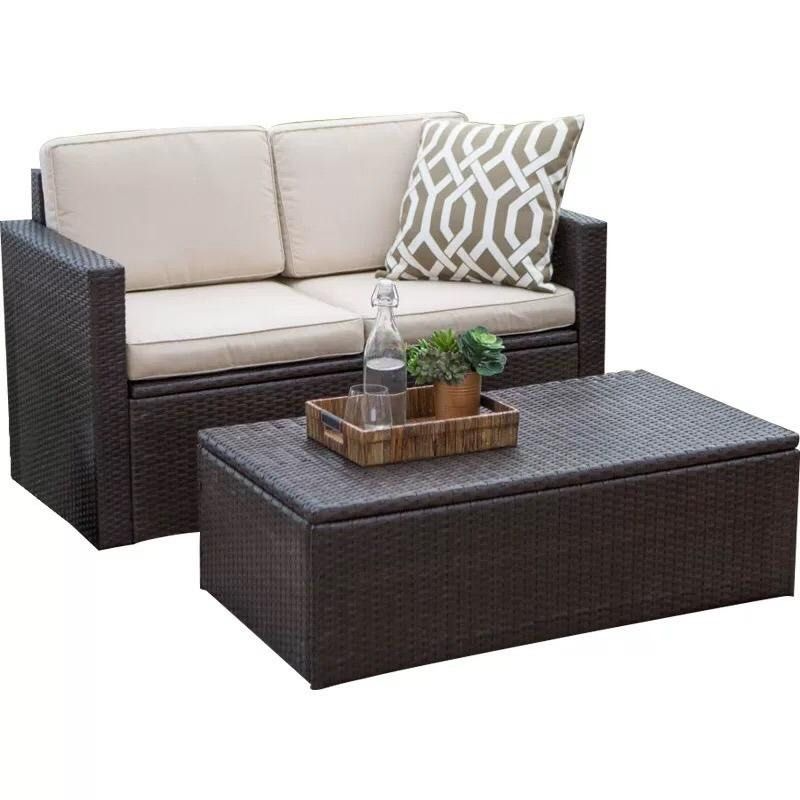 PELZAN Wicker Outdoor Sofa Set