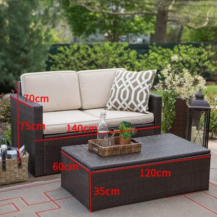 PELZAN Wicker Outdoor Sofa Set