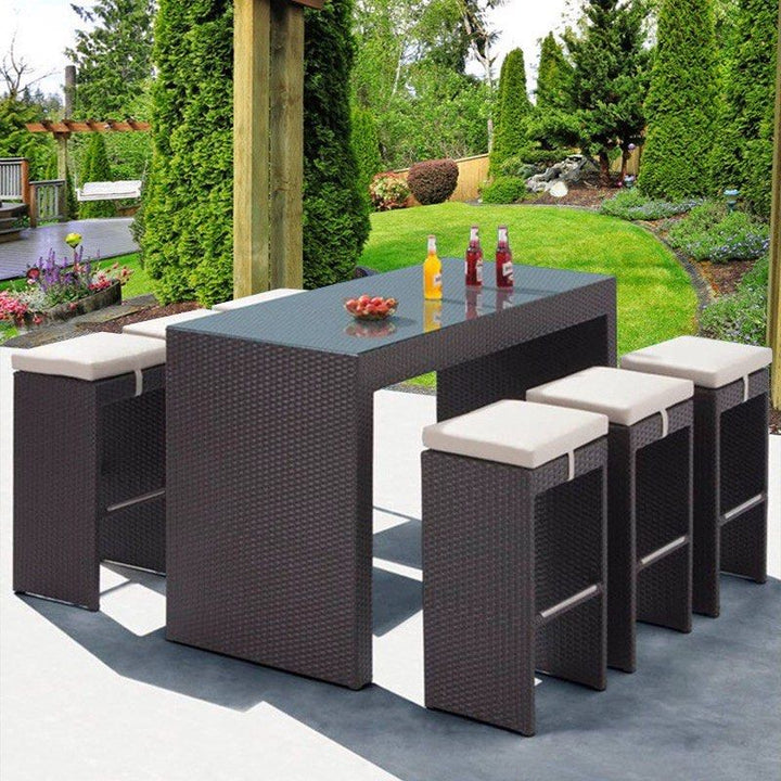 VEICRA Modern Outdoor Bar Table & Chairs