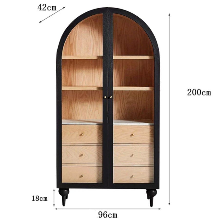 HAUE Mid Century Solid Wood Cabinet