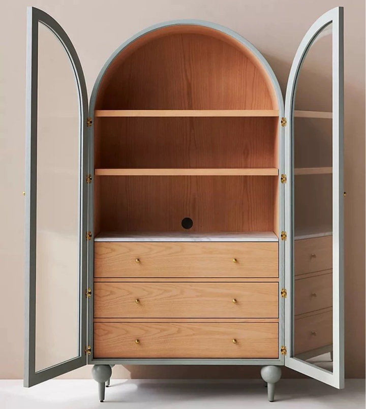 HAUE Mid Century Solid Wood Cabinet