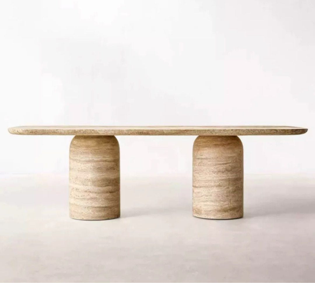 MARGOT Modern Travertine Dining Table
