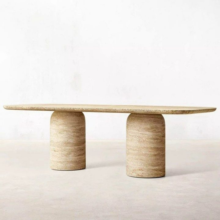 MARGOT Modern Travertine Dining Table