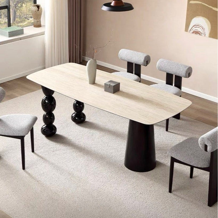 PERES Modern Travertine Dining Table