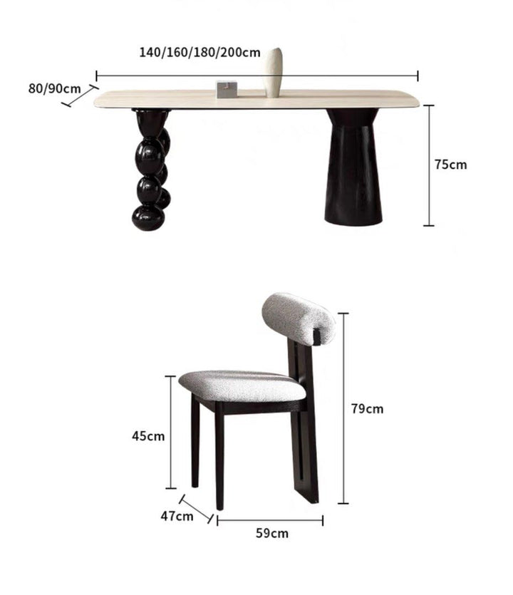 PERES Modern Travertine Dining Table