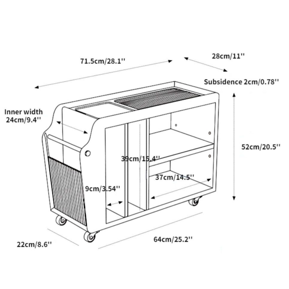 HEIRA Storage Trolley & Side Table