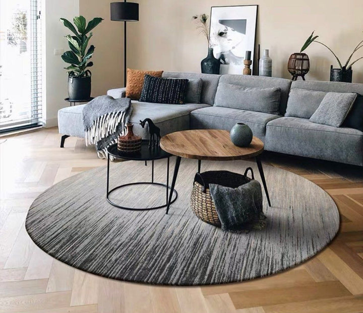 Round Modern Distressed Rug KATIE Modern Round Rug – Radical Homes