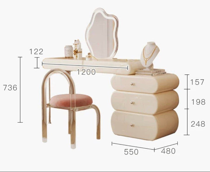 HEMNES Modern Cream Vanity Table Set
