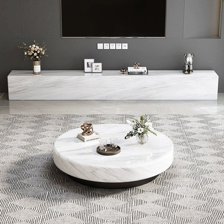 HEXA Modern Marble Round Coffee Table