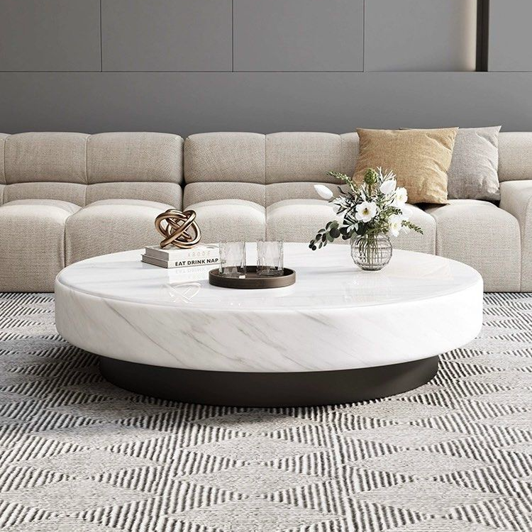 HEXA Modern Marble Round Coffee Table