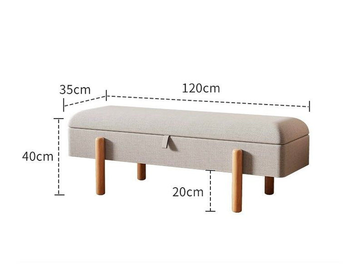 HEVO Scandinavian Fabric Storage Ottoman
