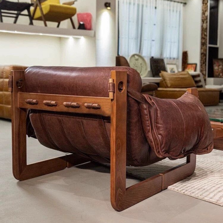 AVERY Modern Oil Wax Leather Lounge Chair