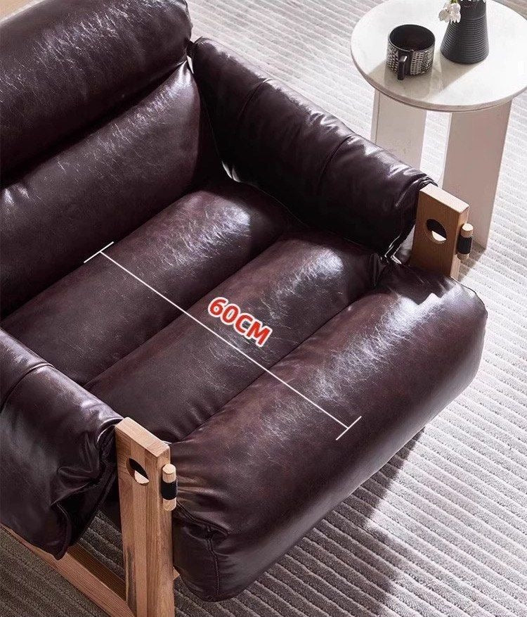 AVERY Modern Oil Wax Leather Lounge Chair