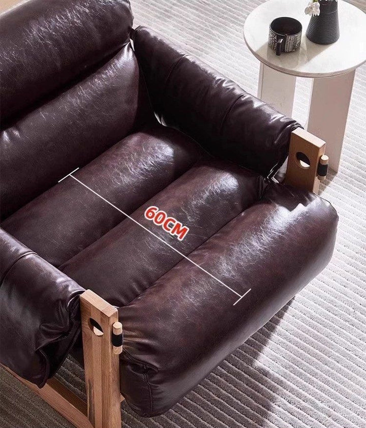 AVERY Modern Oil Wax Leather Lounge Chair
