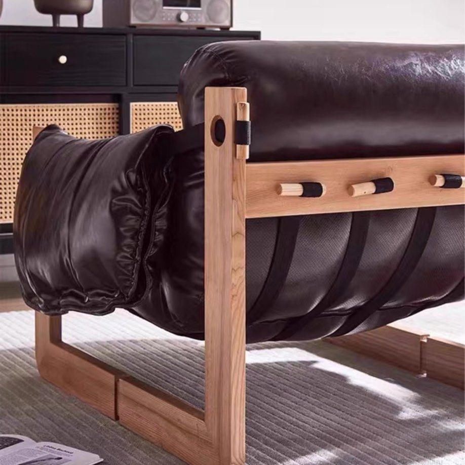 AVERY Modern Oil Wax Leather Lounge Chair