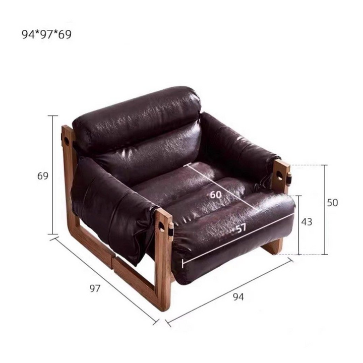 AVERY Modern Oil Wax Leather Lounge Chair