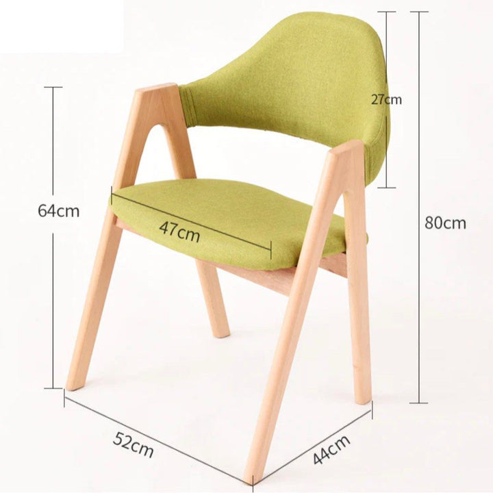 HORAGANO Solid Wood Backrest Dining Chairs (Set of 2)
