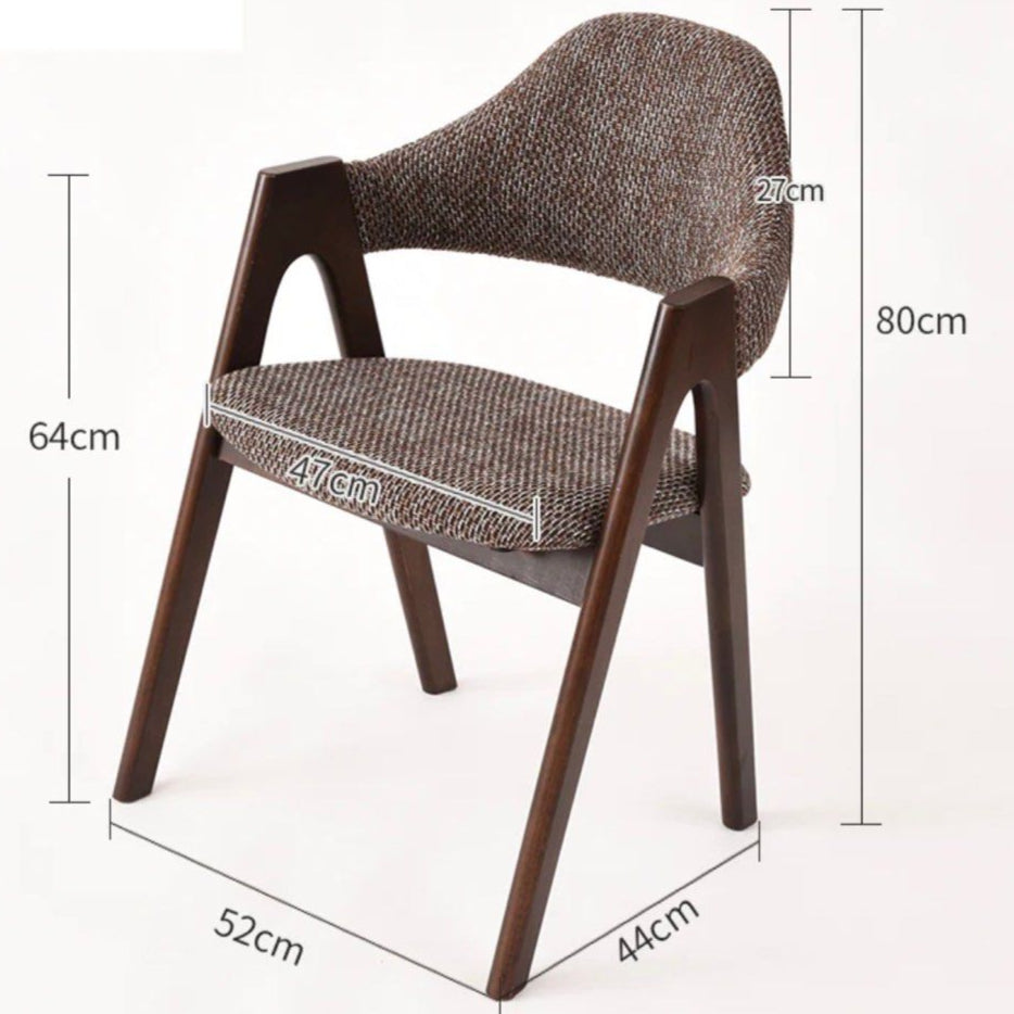 HORAGANO Solid Wood Backrest Dining Chairs (Set of 2)