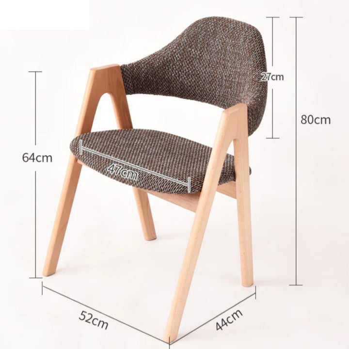 HORAGANO Solid Wood Backrest Dining Chairs (Set of 2)