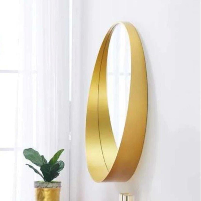 HUDDY Solid Wood Round Mirror