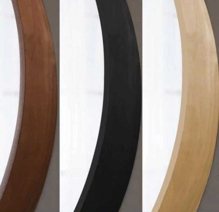 HUDDY Solid Wood Round Mirror