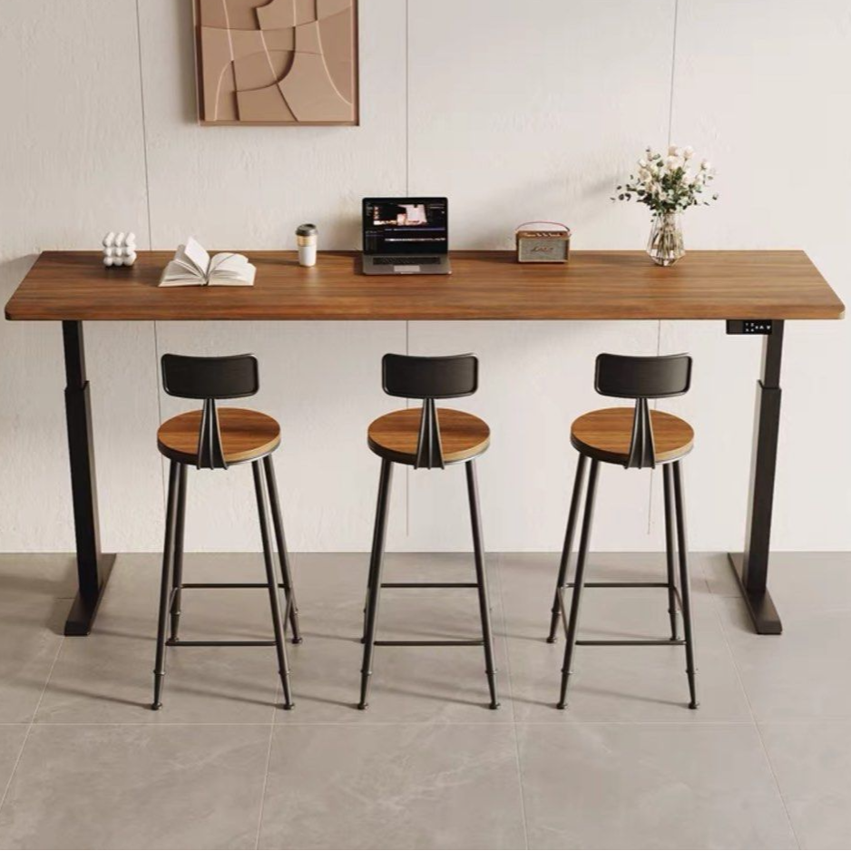 JAXON Industrial Solid Wood Adjustable Bar Table