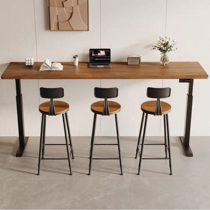JAXON Industrial Solid Wood Adjustable Bar Table