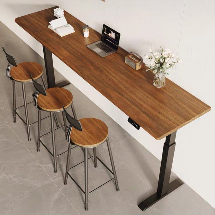 JAXON Industrial Solid Wood Adjustable Bar Table