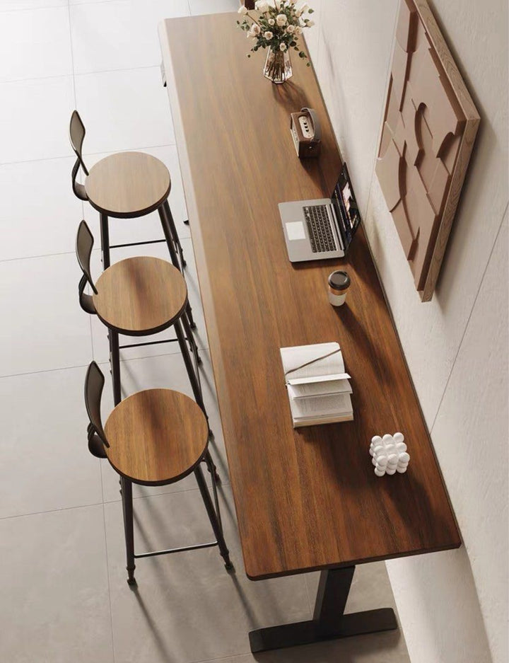 JAXON Industrial Solid Wood Adjustable Bar Table