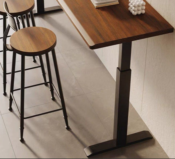 JAXON Industrial Solid Wood Adjustable Bar Table