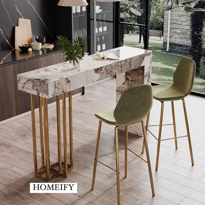 JAUSTEL Modern Marble Bar Table & Stools