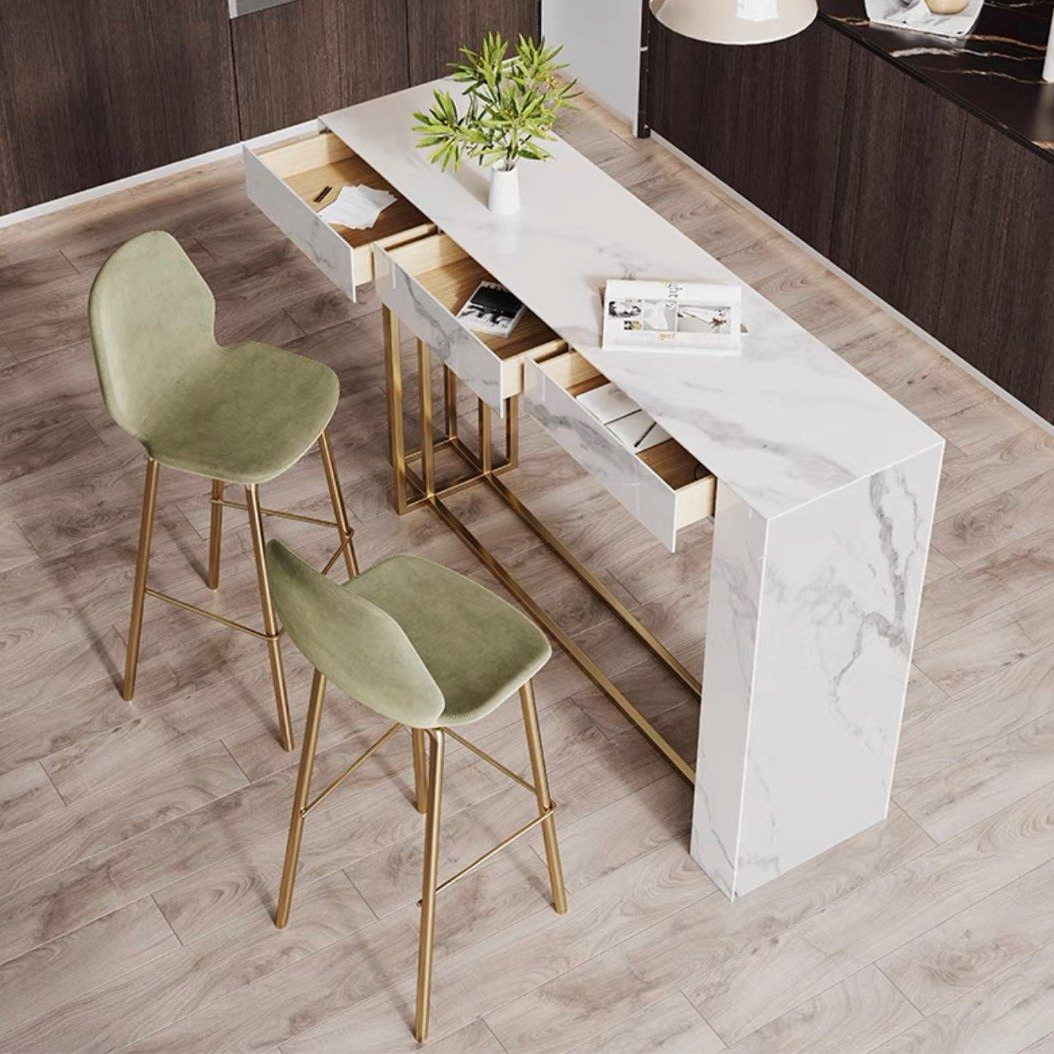 JAUSTEL Modern Marble Bar Table & Stools