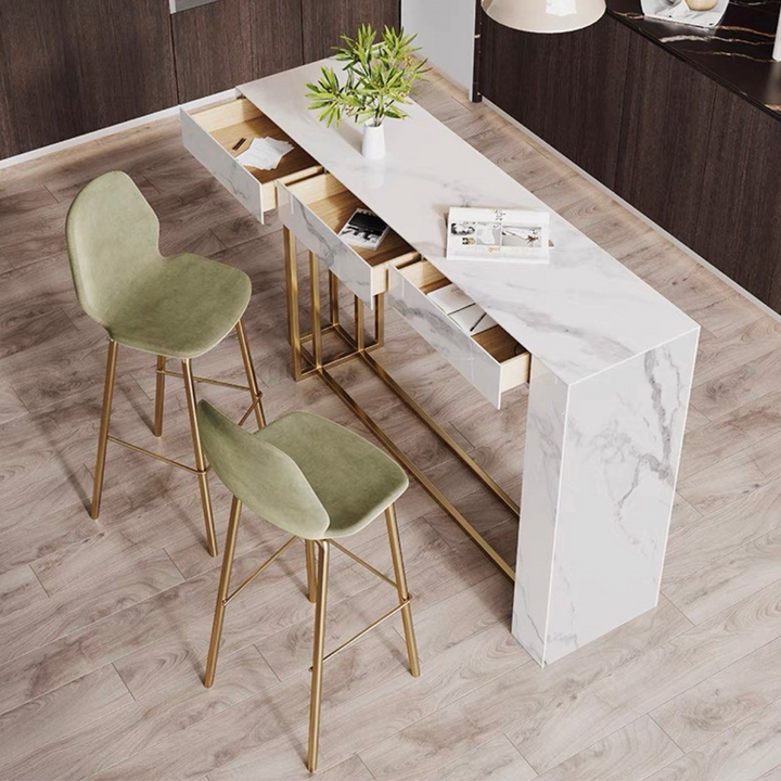JAUSTEL Modern Marble Bar Table & Stools