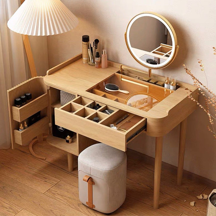 INDRE Rustic Solid Wood Vanity Table