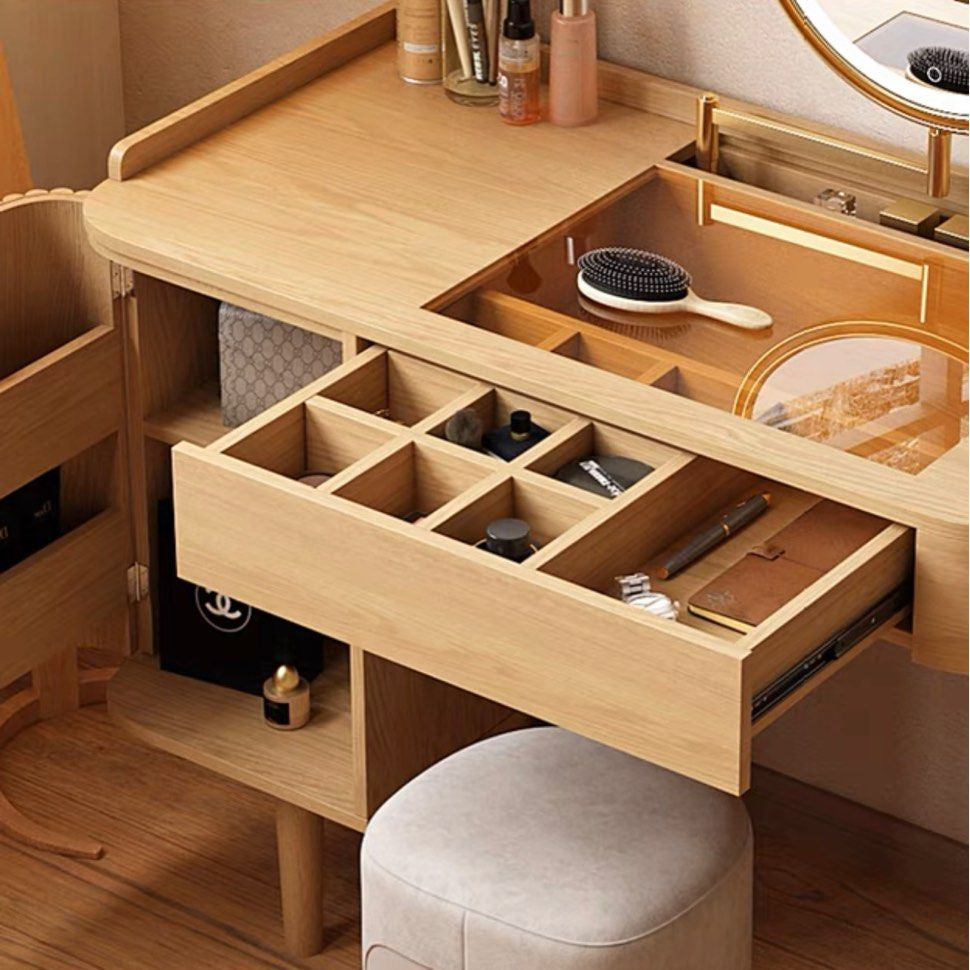 INDRE Rustic Solid Wood Vanity Table