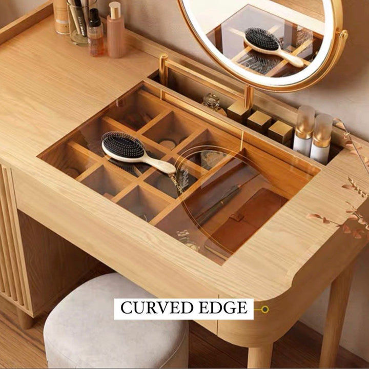 INDRE Rustic Solid Wood Vanity Table