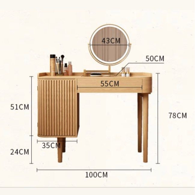 INDRE Rustic Solid Wood Vanity Table