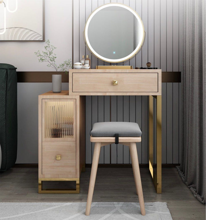 INSHLE Solid Wood Vanity Table Set