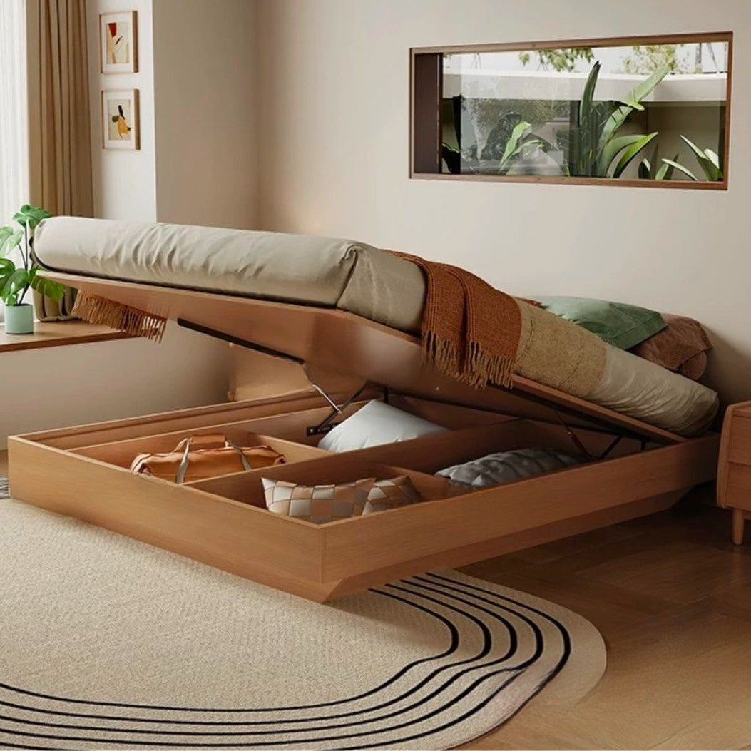 IRDEN Modern Storage Solid Wood Bedframe