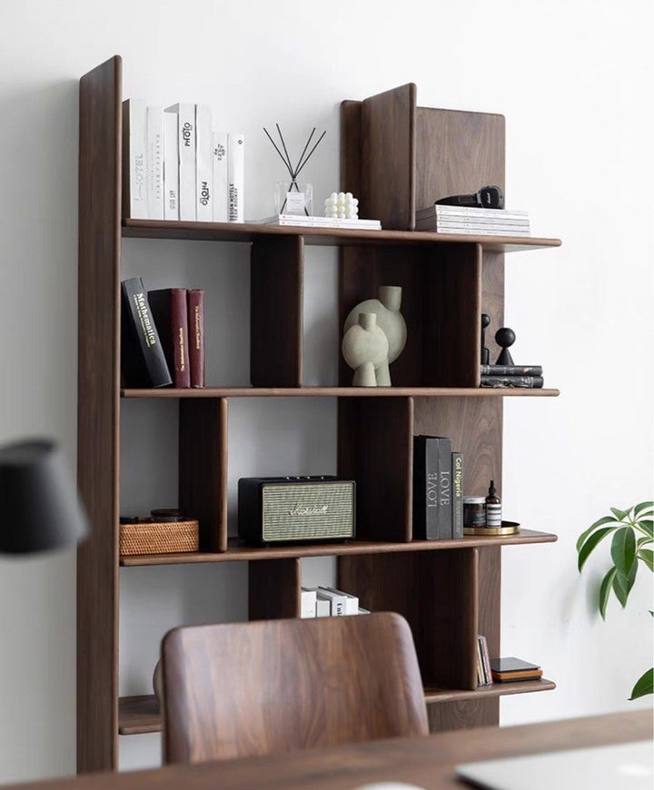 FRANCIELLE Modern Walnut Wood Display Shelf