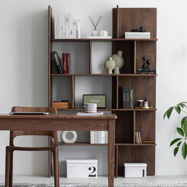 FRANCIELLE Modern Walnut Wood Display Shelf