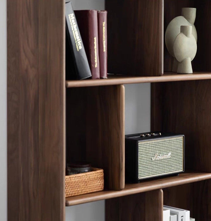FRANCIELLE Modern Walnut Wood Display Shelf