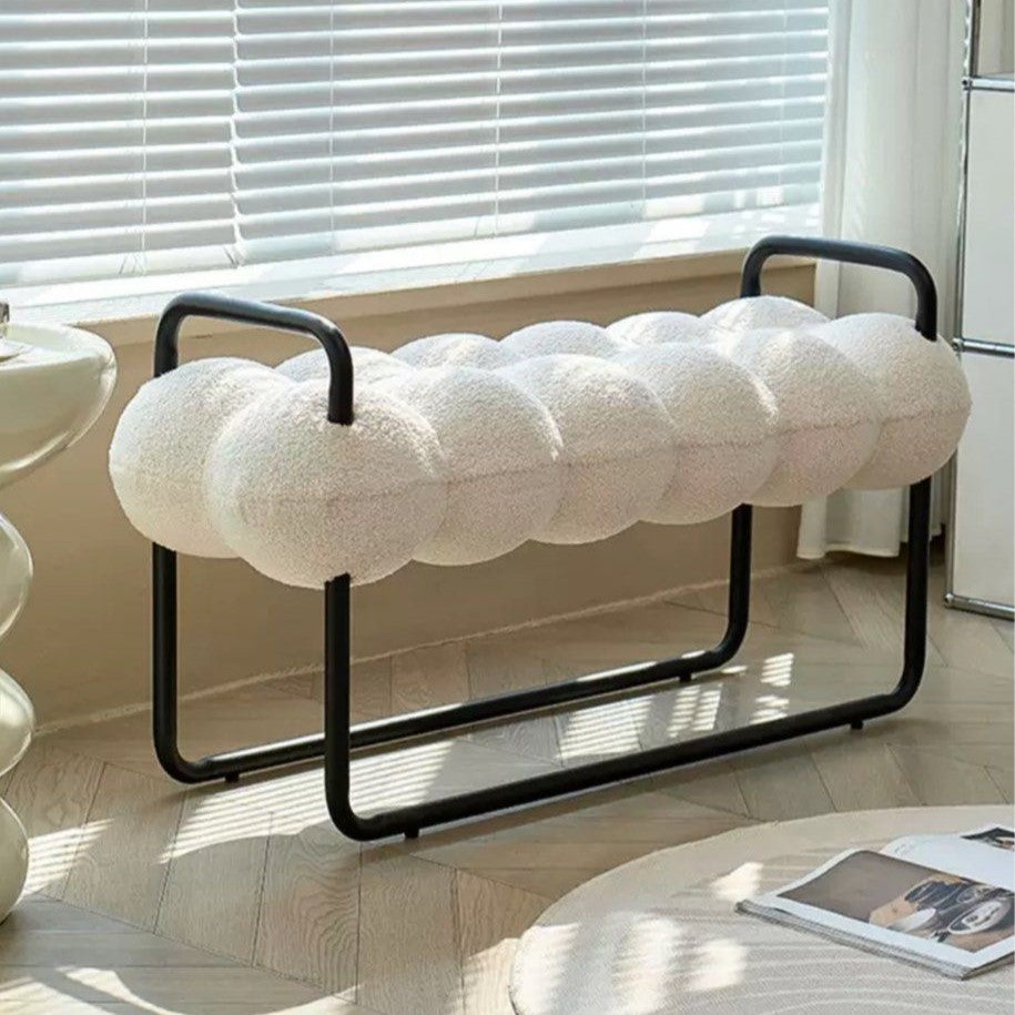 KORALIE Modern Boucle Ottoman Bench