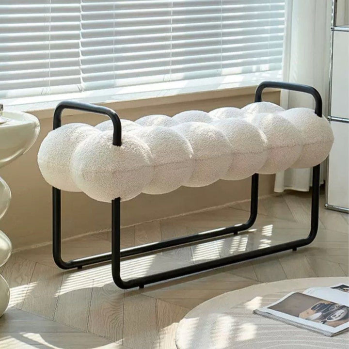 KORALIE Modern Boucle Ottoman Bench