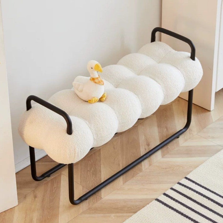 KORALIE Modern Boucle Ottoman Bench