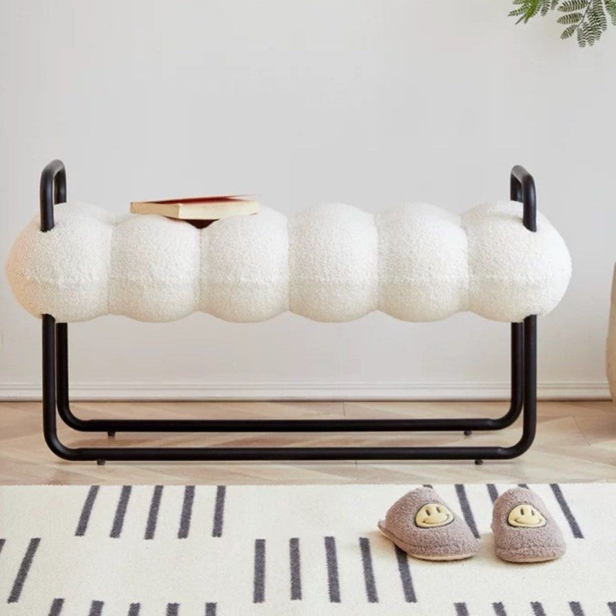 KORALIE Modern Boucle Ottoman Bench