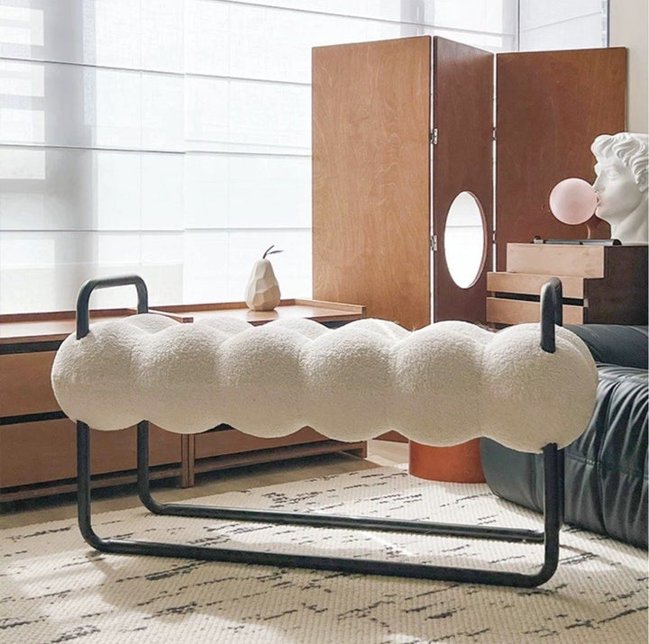 KORALIE Modern Boucle Ottoman Bench